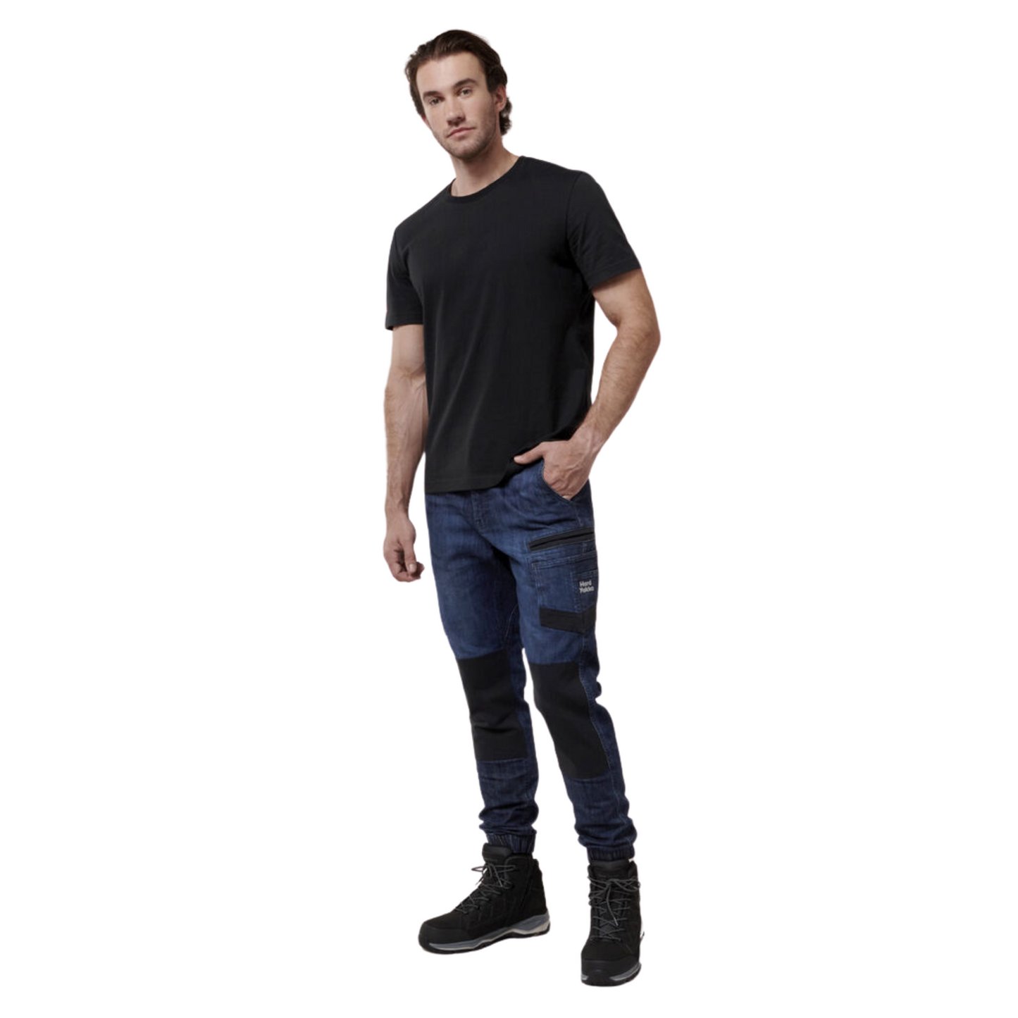Hard Yakka Men's Raptor Cuffed Denim Jean - Dark Indigo