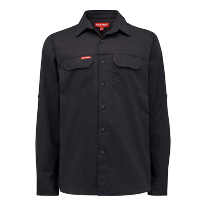 Hard Yakka Men's 3056 Long Sleeve Flex Ripstop Work Shirt - Charcoal
