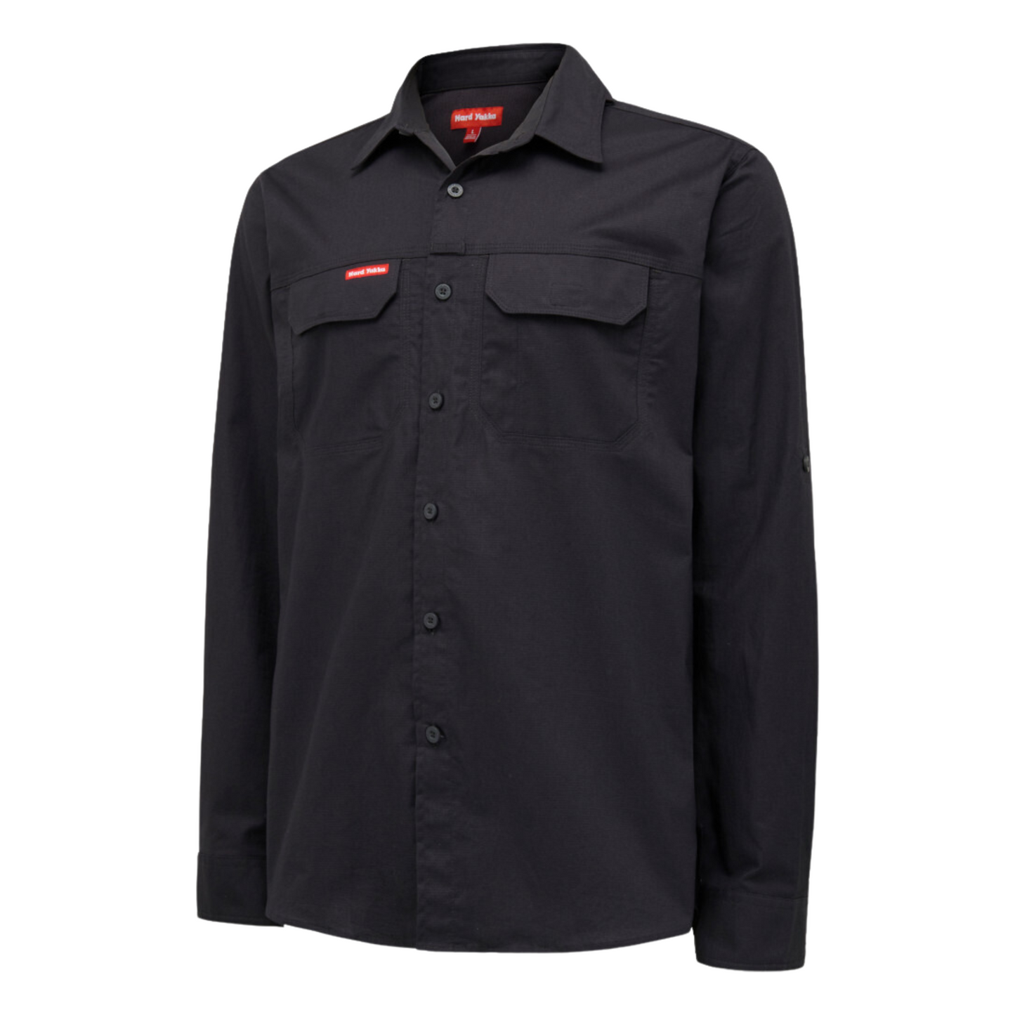 Hard Yakka Men's 3056 Long Sleeve Flex Ripstop Work Shirt - Charcoal