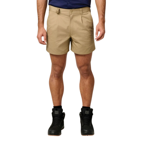 Hard Yakka Men's Relaxed Fit Cotton Drill Short with Belt Loops - Khaki