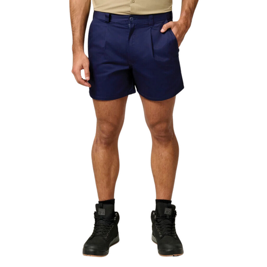 Hard Yakka Men's Relaxed Fit Cotton Drill Short with Belt Loops - Navy