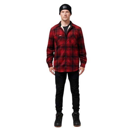 Hard Yakka Men's Legends Sherpa Jacket with Free Beanie - Camper Red