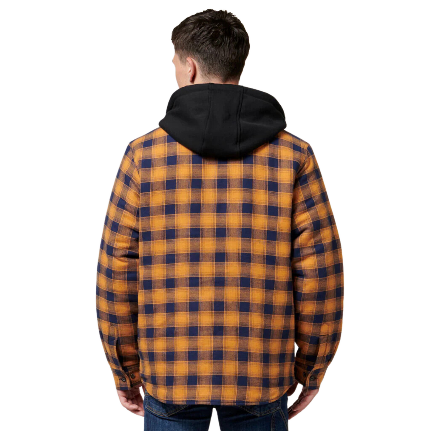 Hard Yakka Men's Quilted Flannel Hooded Shacket - Orange