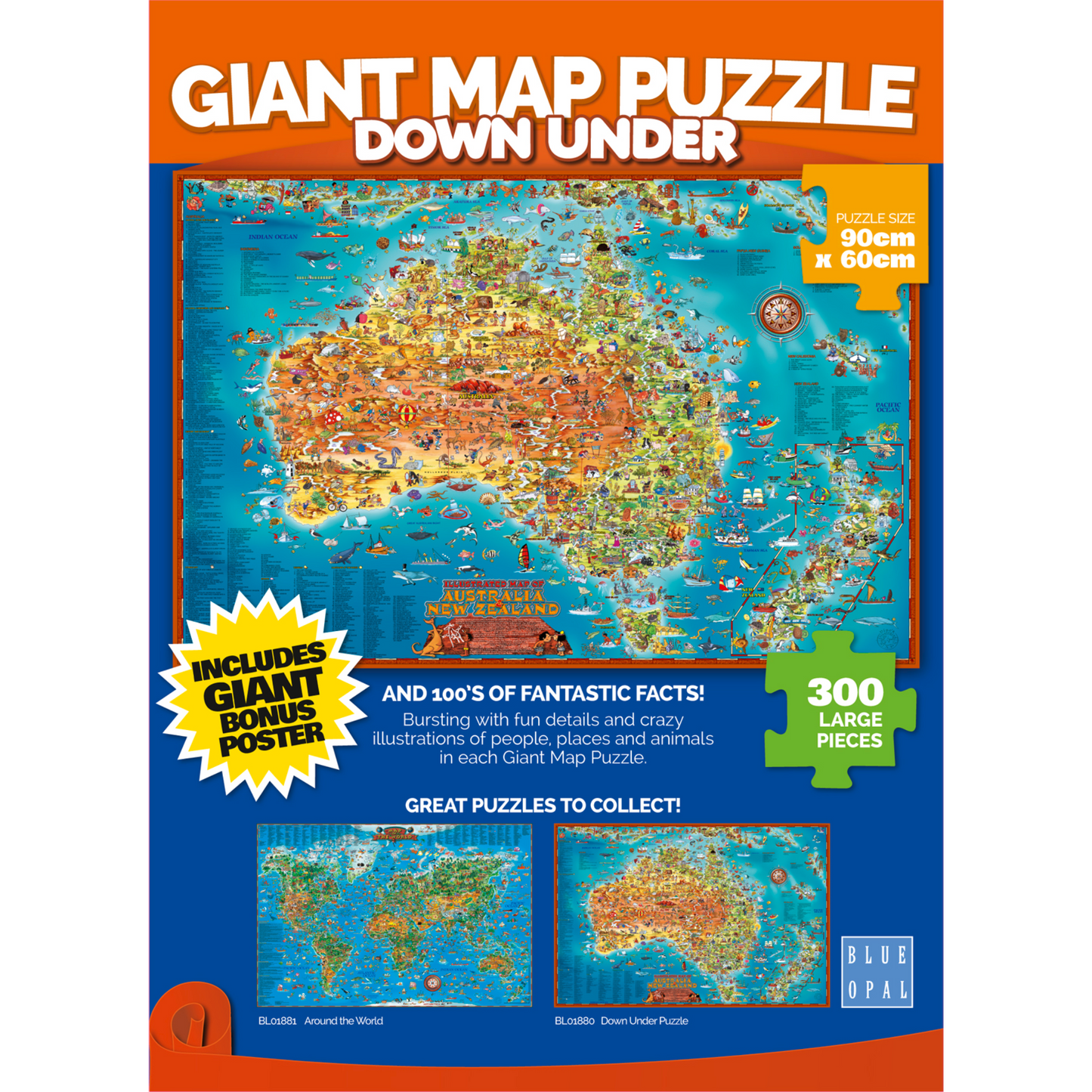 Blue Opal - Down Under Giant Map 300 pieces
