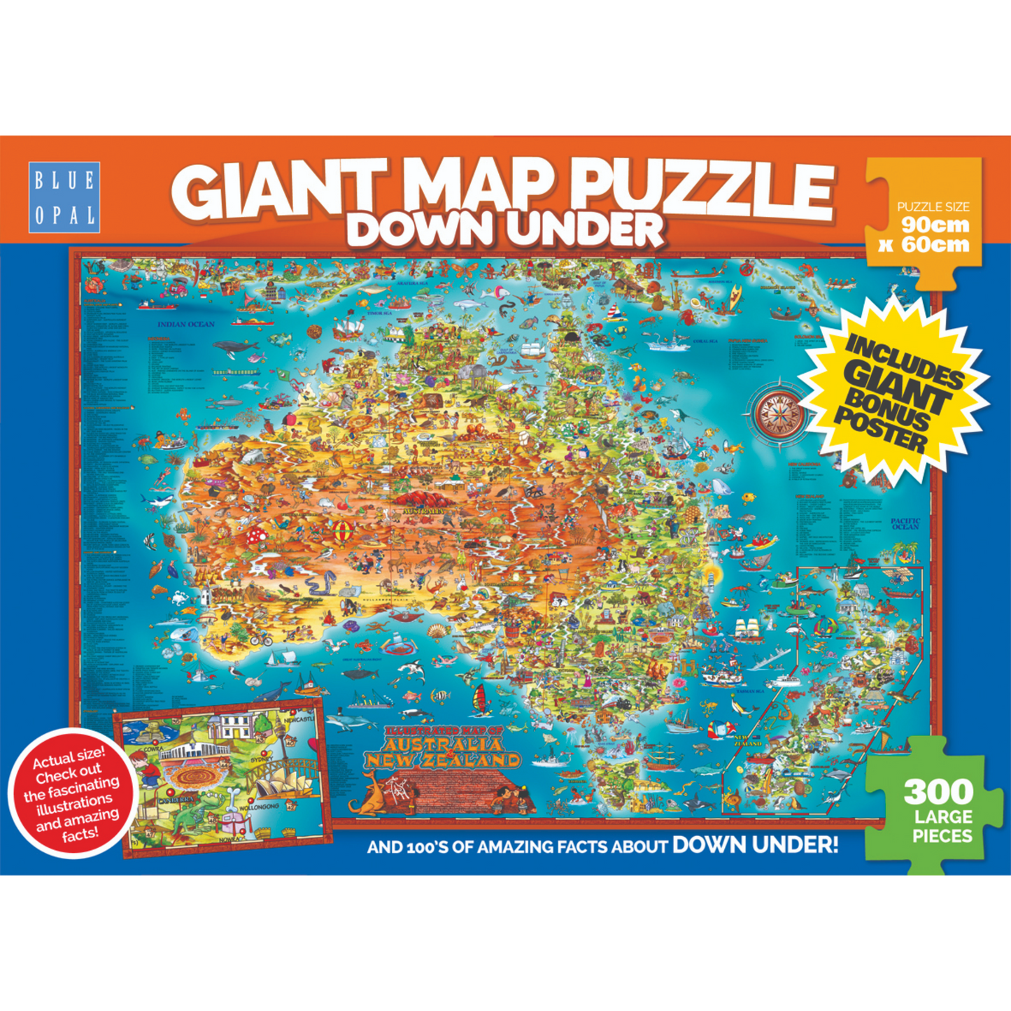 Blue Opal - Down Under Giant Map 300 pieces