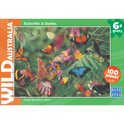 Blue Opal - Wild Aust Butterflies & Beetles 100 pieces