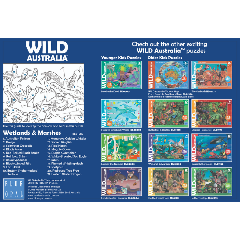 Blue Opal - Wild Aust Wetlands & Marshes 150 pieces