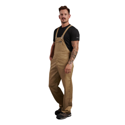 KingGee Men's Originals Bib And Brace Cotton Drill Work Overalls - Khaki