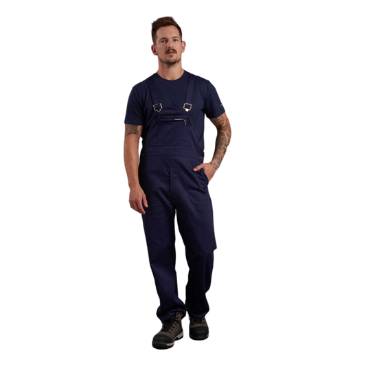 KingGee Men's Originals Bib And Brace Cotton Drill Work Overalls - Navy