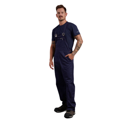 KingGee Men's Originals Bib And Brace Cotton Drill Work Overalls - Navy