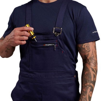KingGee Men's Originals Bib And Brace Cotton Drill Work Overalls - Navy