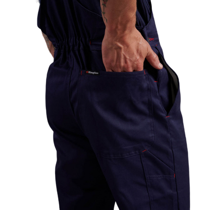 KingGee Men's Originals Bib And Brace Cotton Drill Work Overalls - Navy