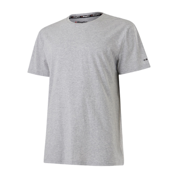 KingGee Men's Originals Short Sleeve T Shirt - Light Grey Marle