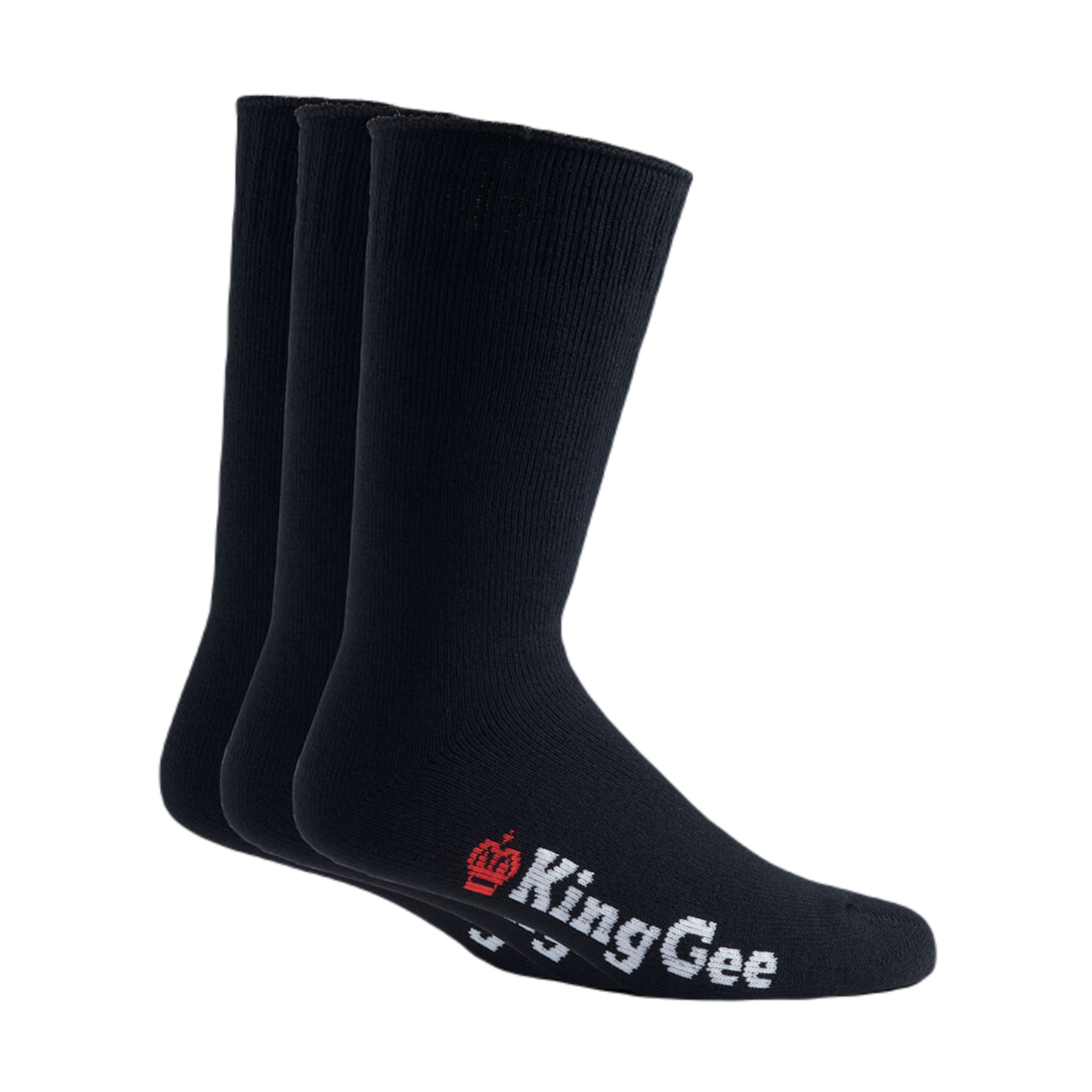 KingGee Men's Bamboo Work Socks - 3 Pack - Black