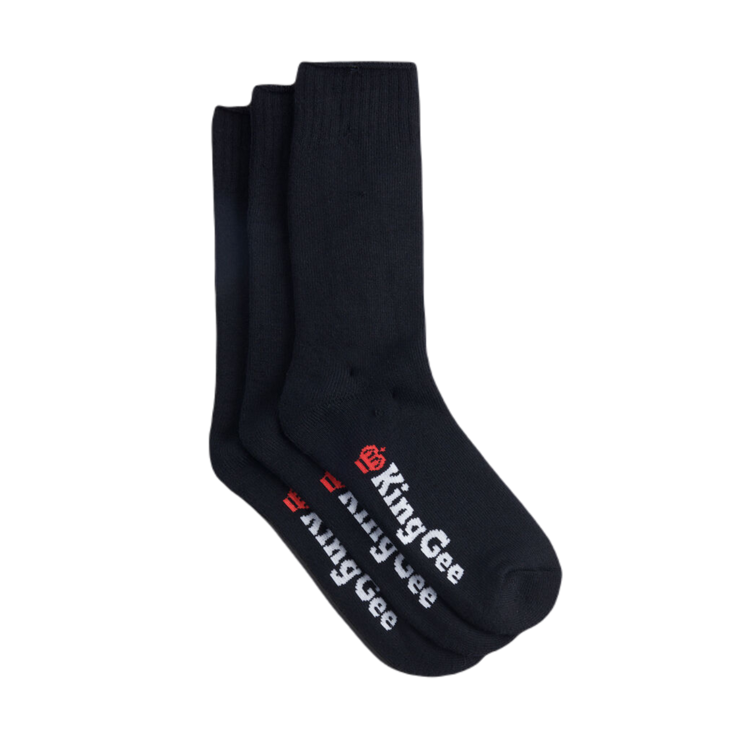 KingGee Men's Bamboo Work Socks - 3 Pack - Black