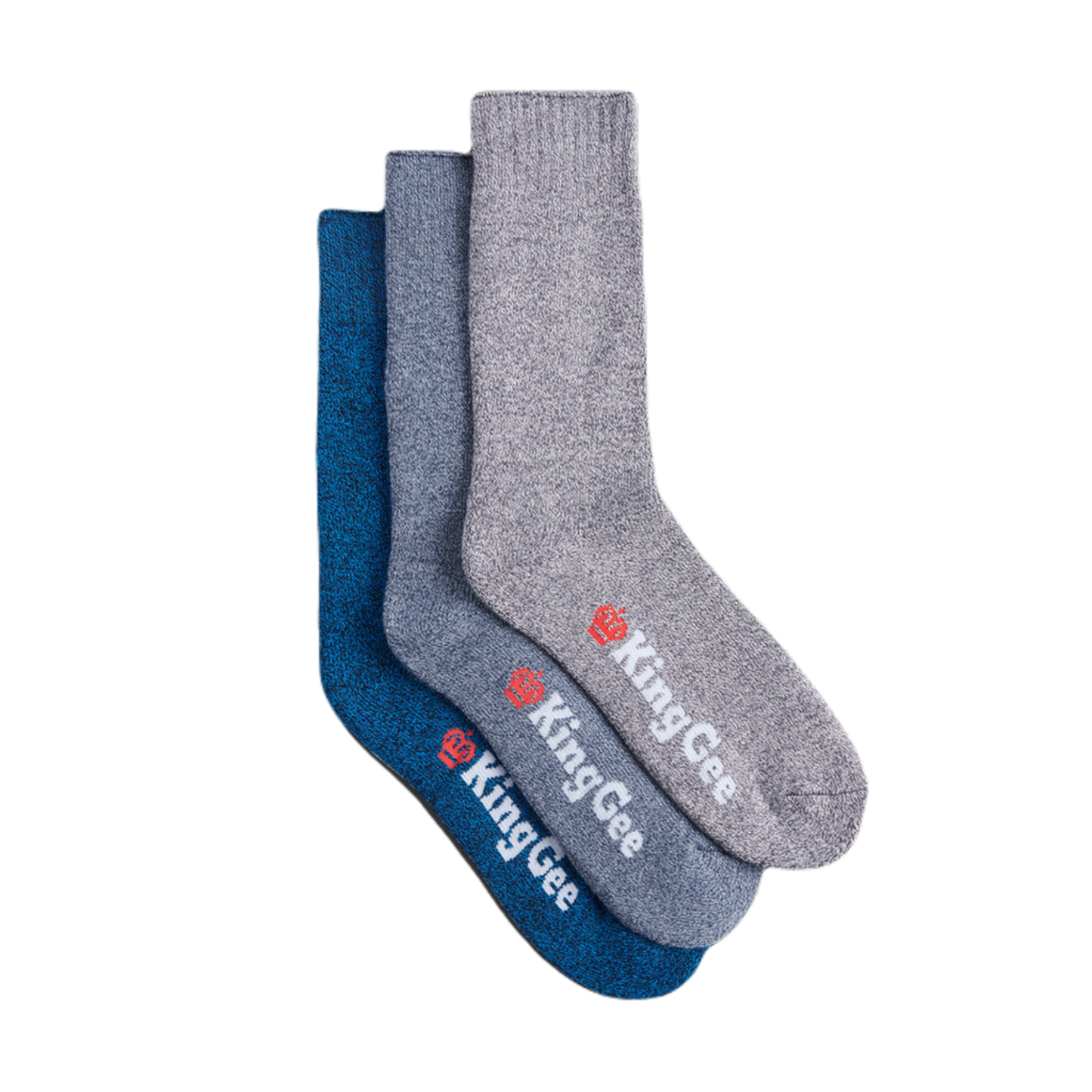 KingGee Men's Bamboo Work Socks - 3 Pack - Multi-Coloured
