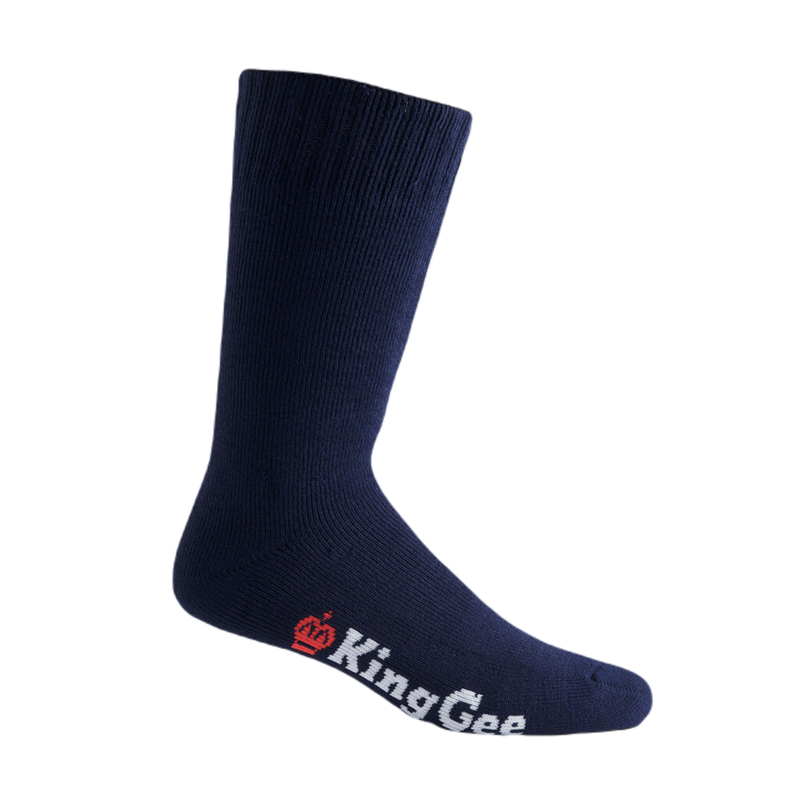 KingGee Men's Bamboo Work Socks 3 Pack Navy