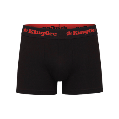 KingGee Men's Cotton Trunks - 3 Pack - Black
