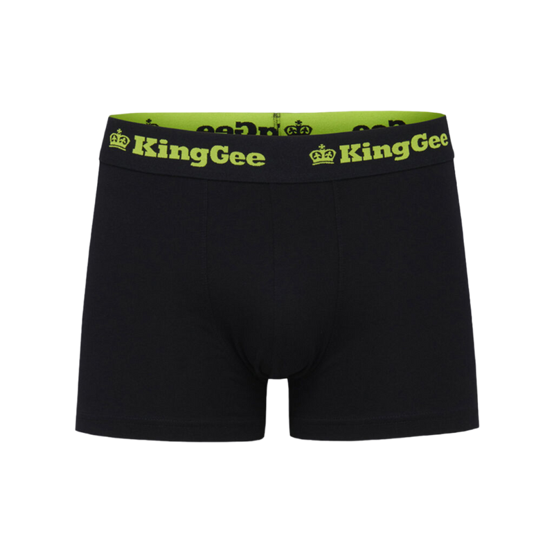 KingGee Men's Cotton Trunks - 3 Pack - Black