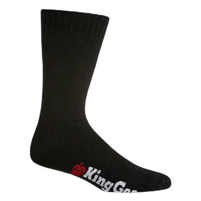 KingGee Men's Bamboo Crew Work Socks - 3 Pack - Black