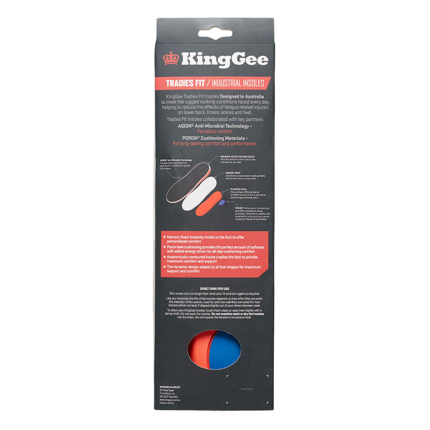 KingGee Tradie Memory Foam Insoles - Black