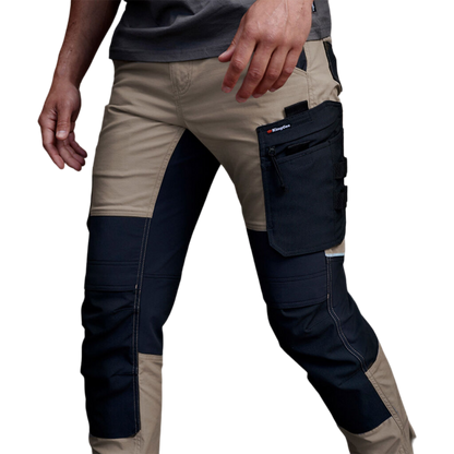 KingGee Men's Quantum Lightweight Stretch Ripstop Pants With Knee Inserts - Khaki