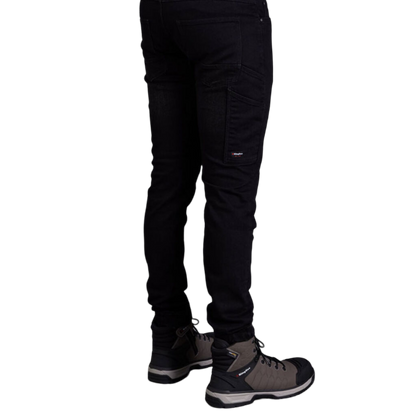 KingGee Men's Urban Coolmax Slim Stretch Denim Work Jeans - Black