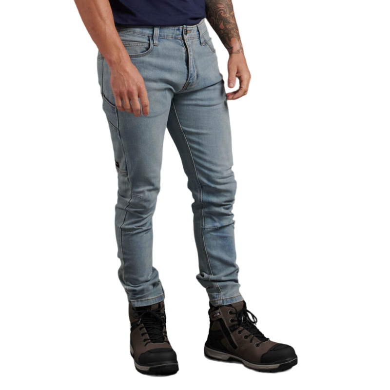 KingGee Men's Urban Coolmax Slim Stretch Denim Work Jeans - Vintage