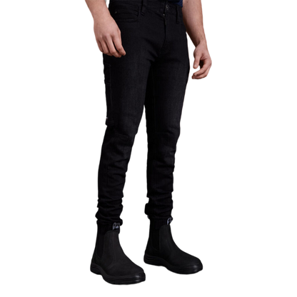 KingGee Men's Urban Coolmax Stretch Cuffed Denim Jeans - Black