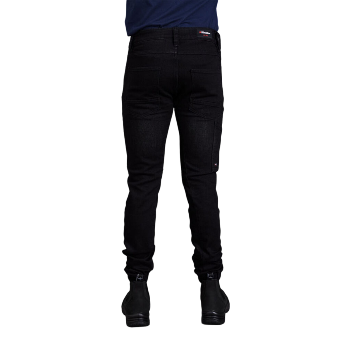 KingGee Men's Urban Coolmax Stretch Cuffed Denim Jeans - Black