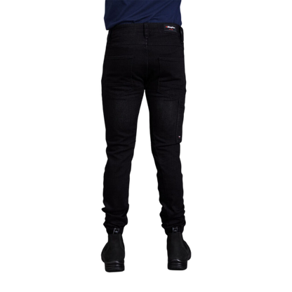 KingGee Men's Urban Coolmax Stretch Cuffed Denim Jeans - Black