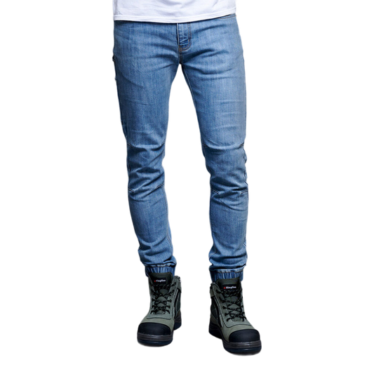 KingGee Men's Urban Coolmax Stretch Cuffed Denim Jeans - Vintage