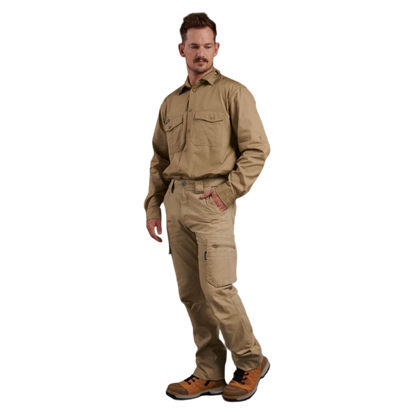 KingGee Men's Tradies Canvas Cargo Work Pants - Khaki