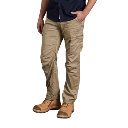 KingGee Men's Tradies Summer Lightweight Cargo Work Pants - Khaki