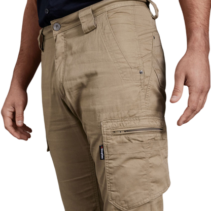 KingGee Men's Tradies Summer Lightweight Cargo Work Pants - Khaki