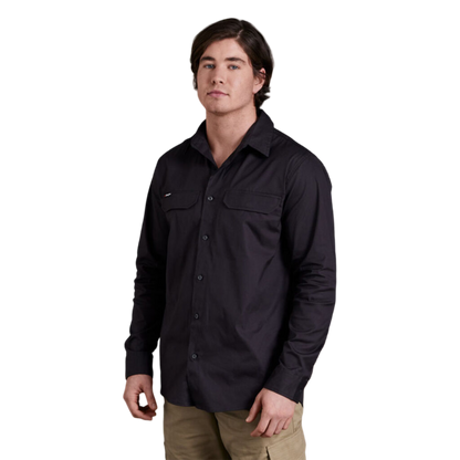 KingGee Men's Workcool Pro Stretch Long Sleeve Work Shirt - Charcoal