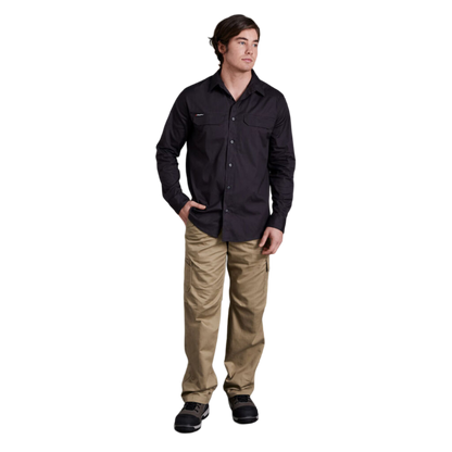 KingGee Men's Workcool Pro Stretch Long Sleeve Work Shirt - Charcoal