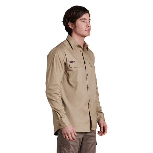 KingGee Men's Workcool Pro Stretch Long Sleeve Work Shirt - Khaki