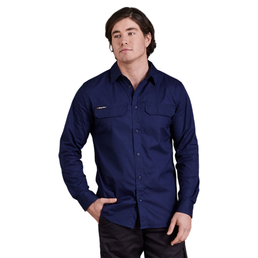 KingGee Men's Workcool Pro Stretch Long Sleeve Work Shirt - Navy