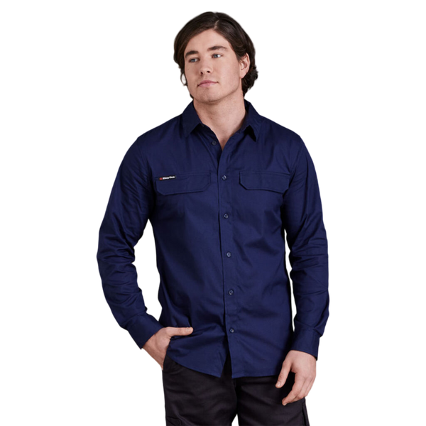 KingGee Men's Workcool Pro Stretch Long Sleeve Work Shirt - Navy