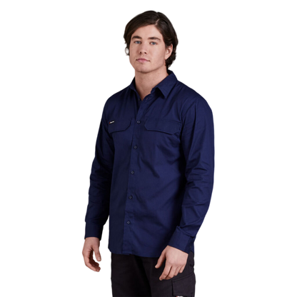 KingGee Men's Workcool Pro Stretch Long Sleeve Work Shirt - Navy