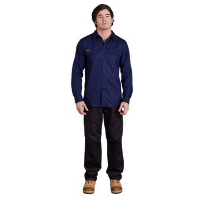 KingGee Men's Workcool Pro Stretch Long Sleeve Work Shirt - Navy