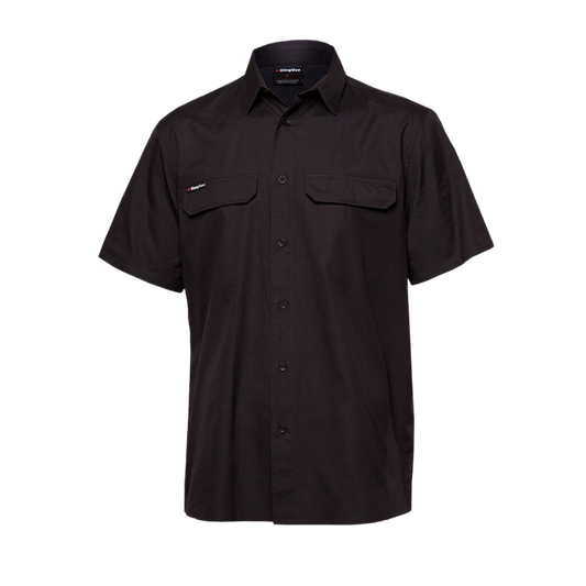 KingGee Men's Workcool Pro Stretch Short Sleeve Work Shirt - Charcoal