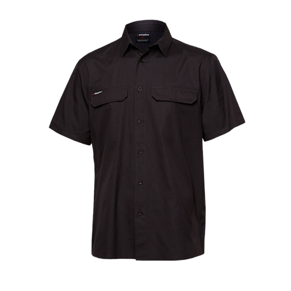 KingGee Men's Workcool Pro Stretch Short Sleeve Work Shirt - Charcoal