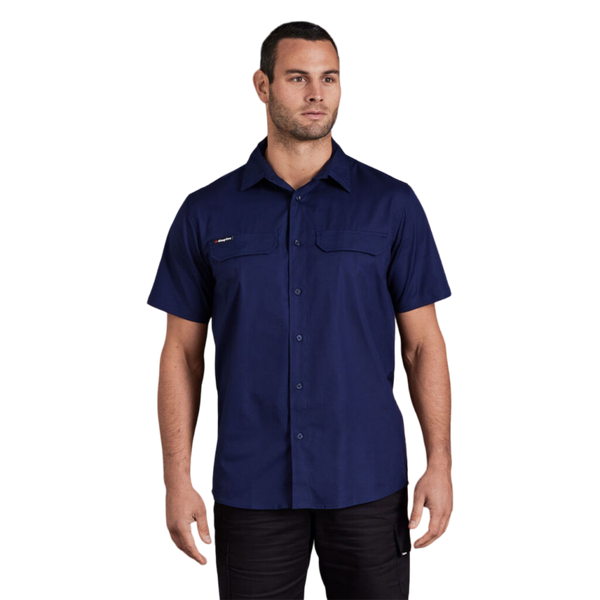 KingGee Men's Workcool Pro Stretch Short Sleeve Work Shirt - Navy