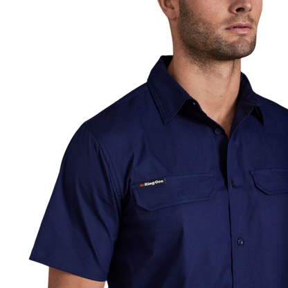 KingGee Men's Workcool Pro Stretch Short Sleeve Work Shirt - Navy