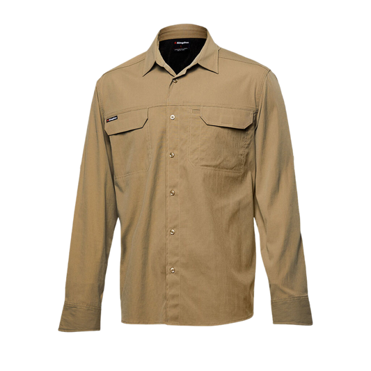 KingGee Men's Drycool Lightweight Stretch Long Sleeve Work Shirt - Dune