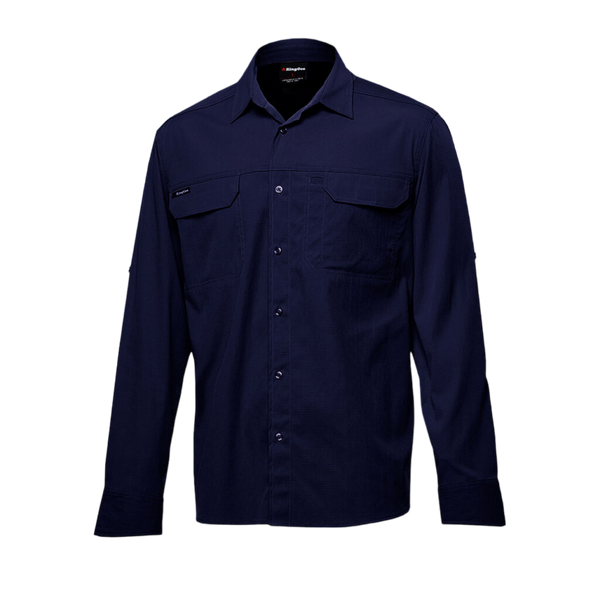 KingGee Men's Drycool Lightweight Stretch Long Sleeve Work Shirt - Navy
