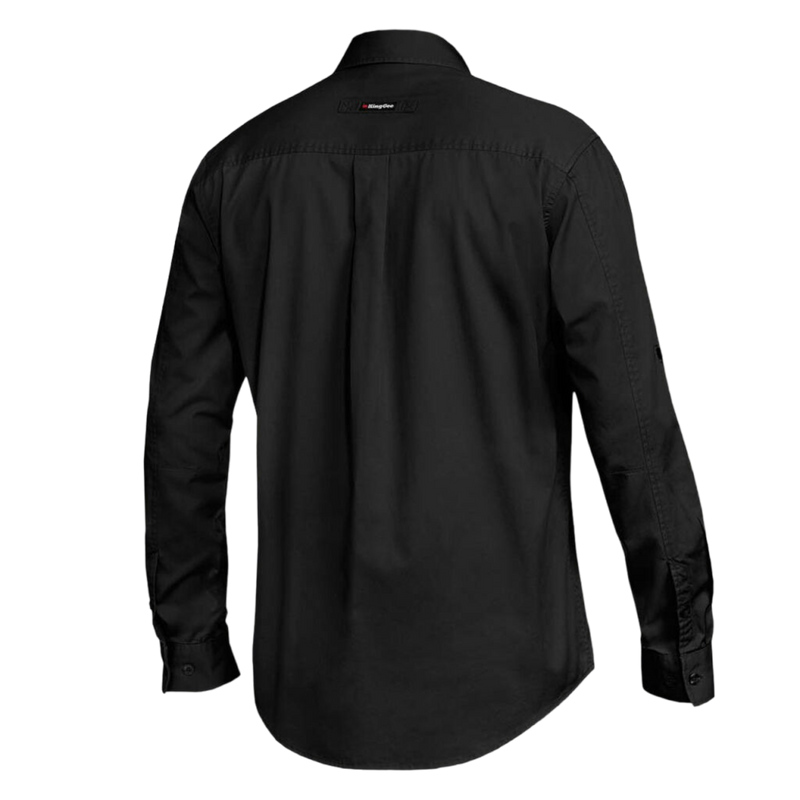 KingGee Men's Tradies Lightweight Cotton Drill Long Sleeve Work Shirt - Black