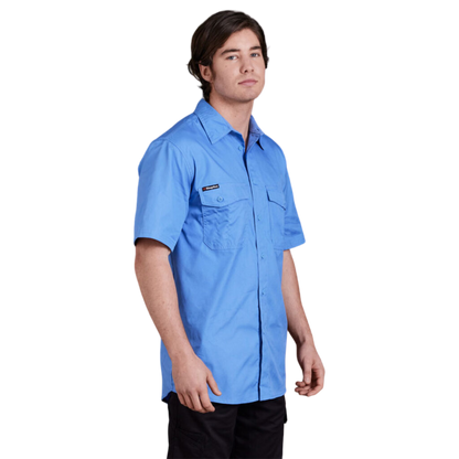 KingGee Men's Workcool 2 Lightweight Ripstop Short Sleeve Work Shirt - Sky
